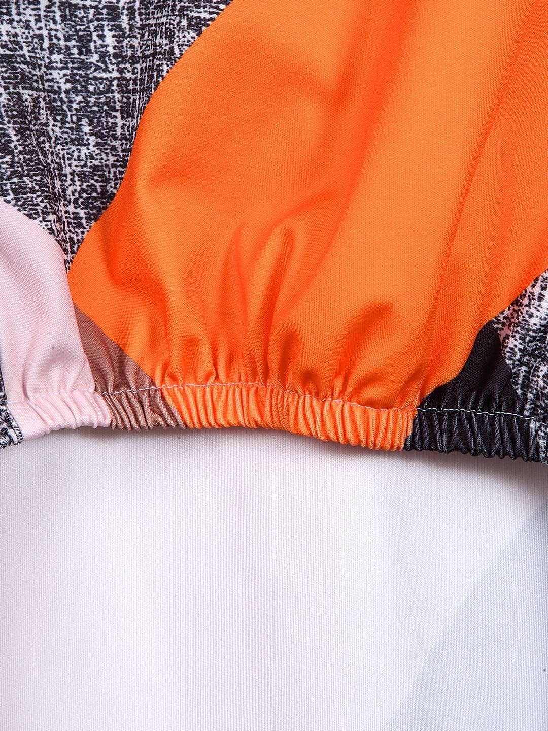 Prism Orange Printed Chair Cover