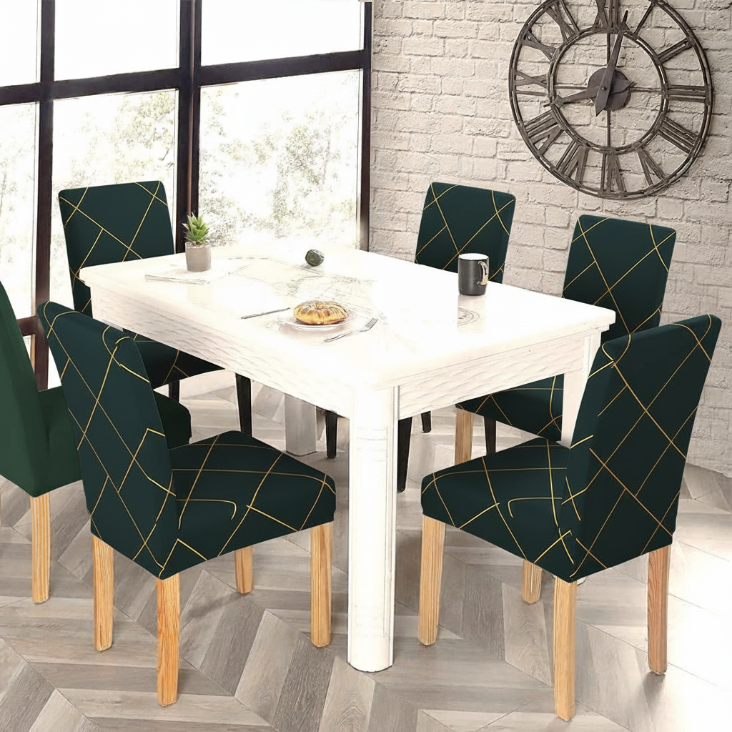 Prism Gold Printed Chair Cover