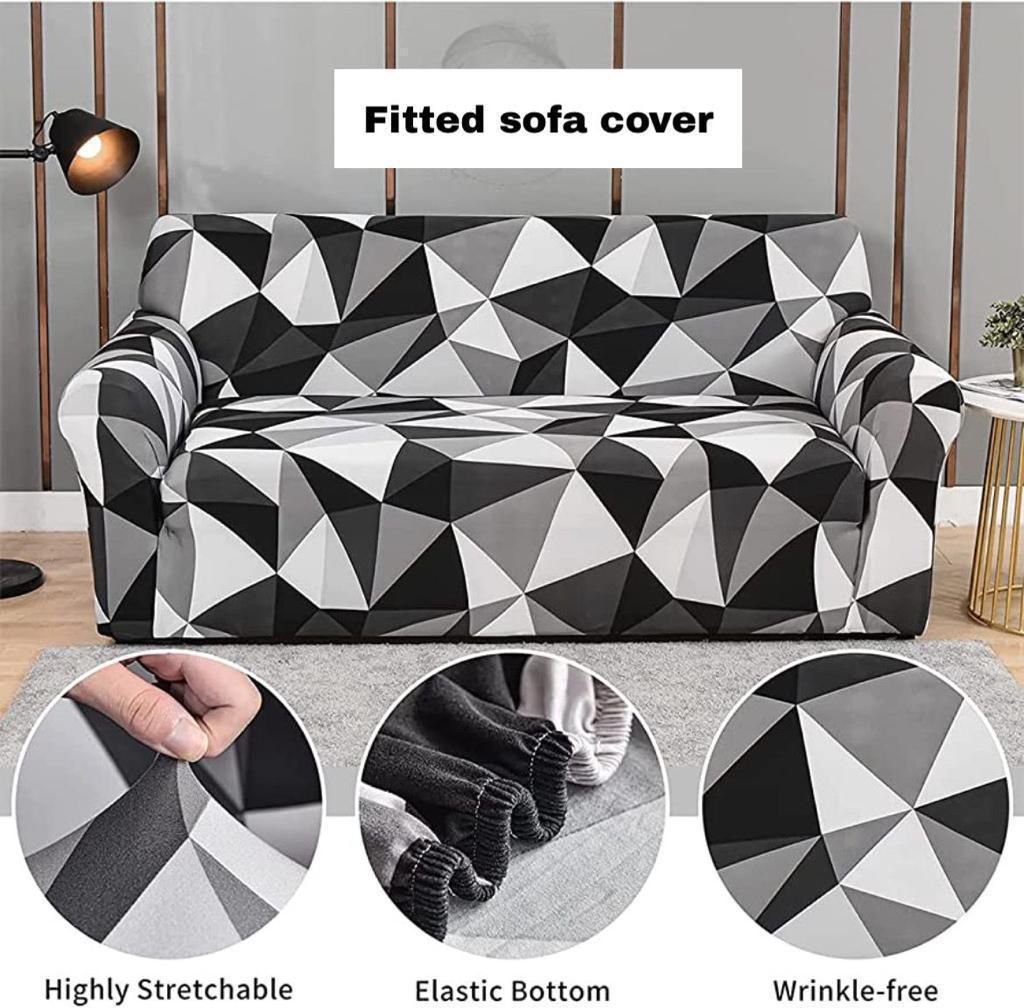MellowCovers Black Multi Strechable Sofa Cover