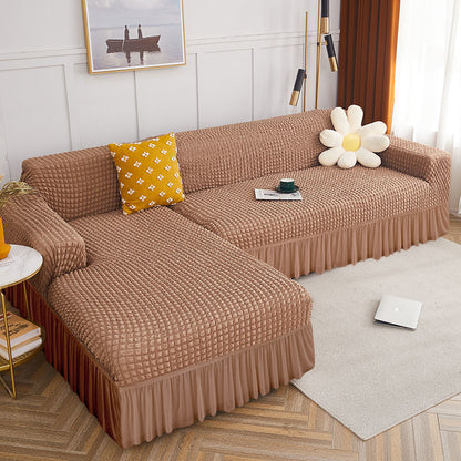 Turkish Bubble Frill Sofa Covers : Light Brown