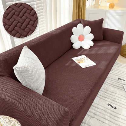 2025 Polar Fleece Sofa Cover : Brown