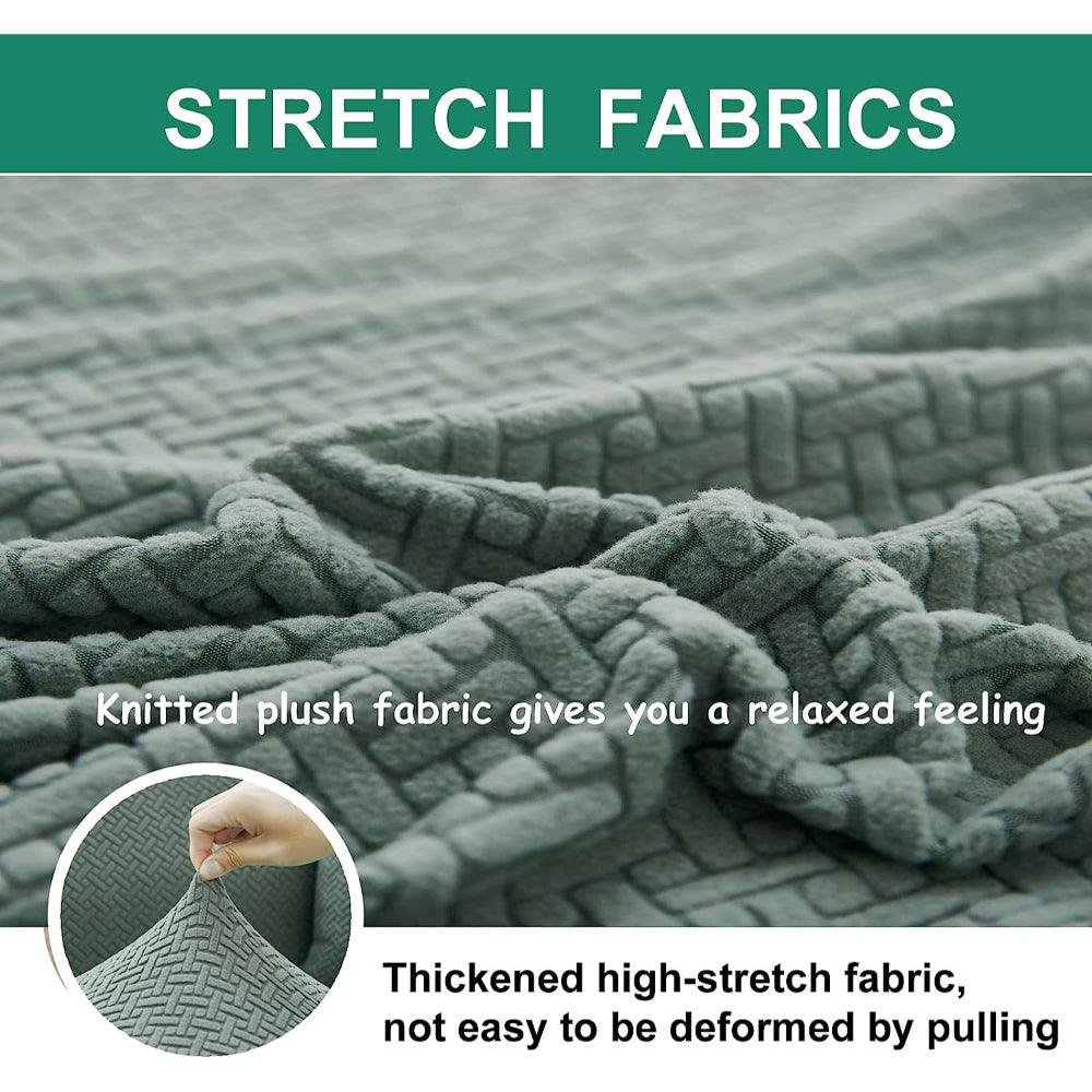 2025 L Shape Polar Fleece Sofa Cover : Pastel Green