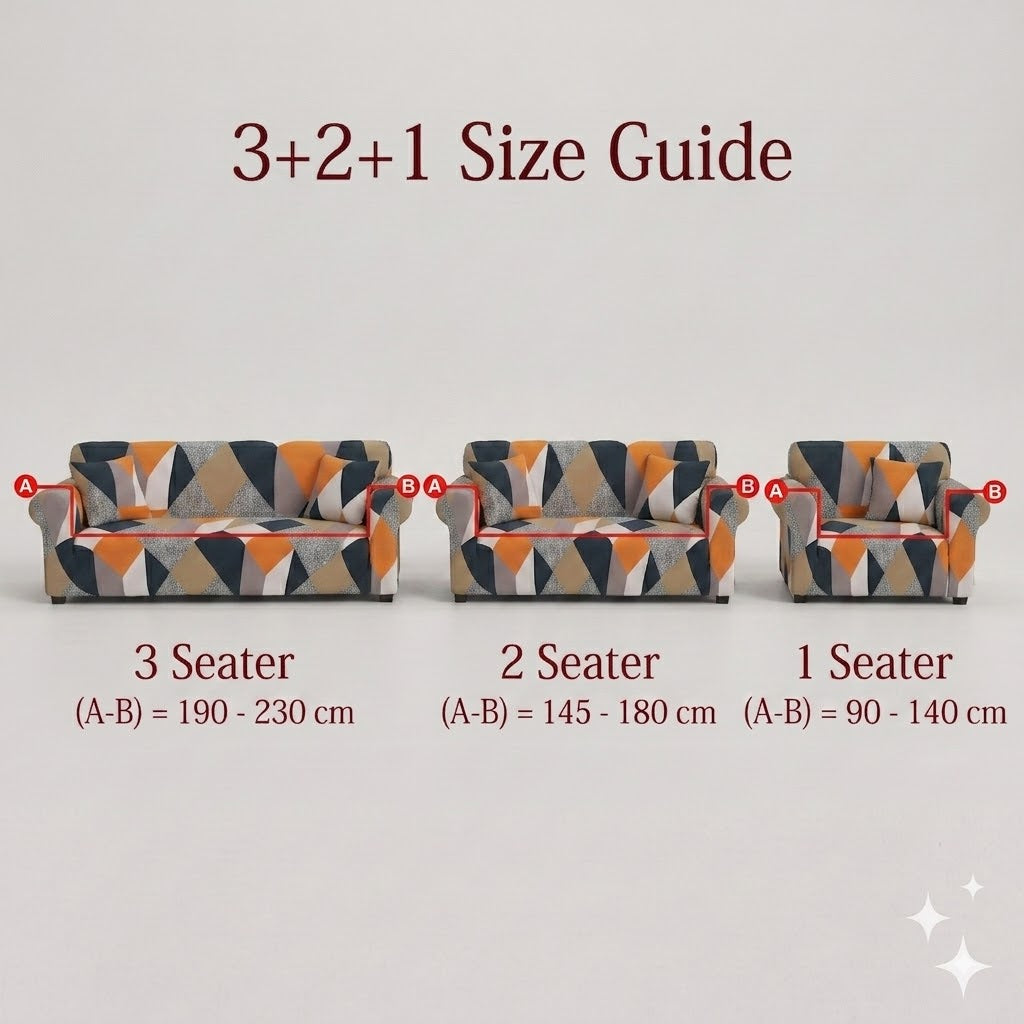 MellowCovers Prism Orange Strechable Sofa Cover