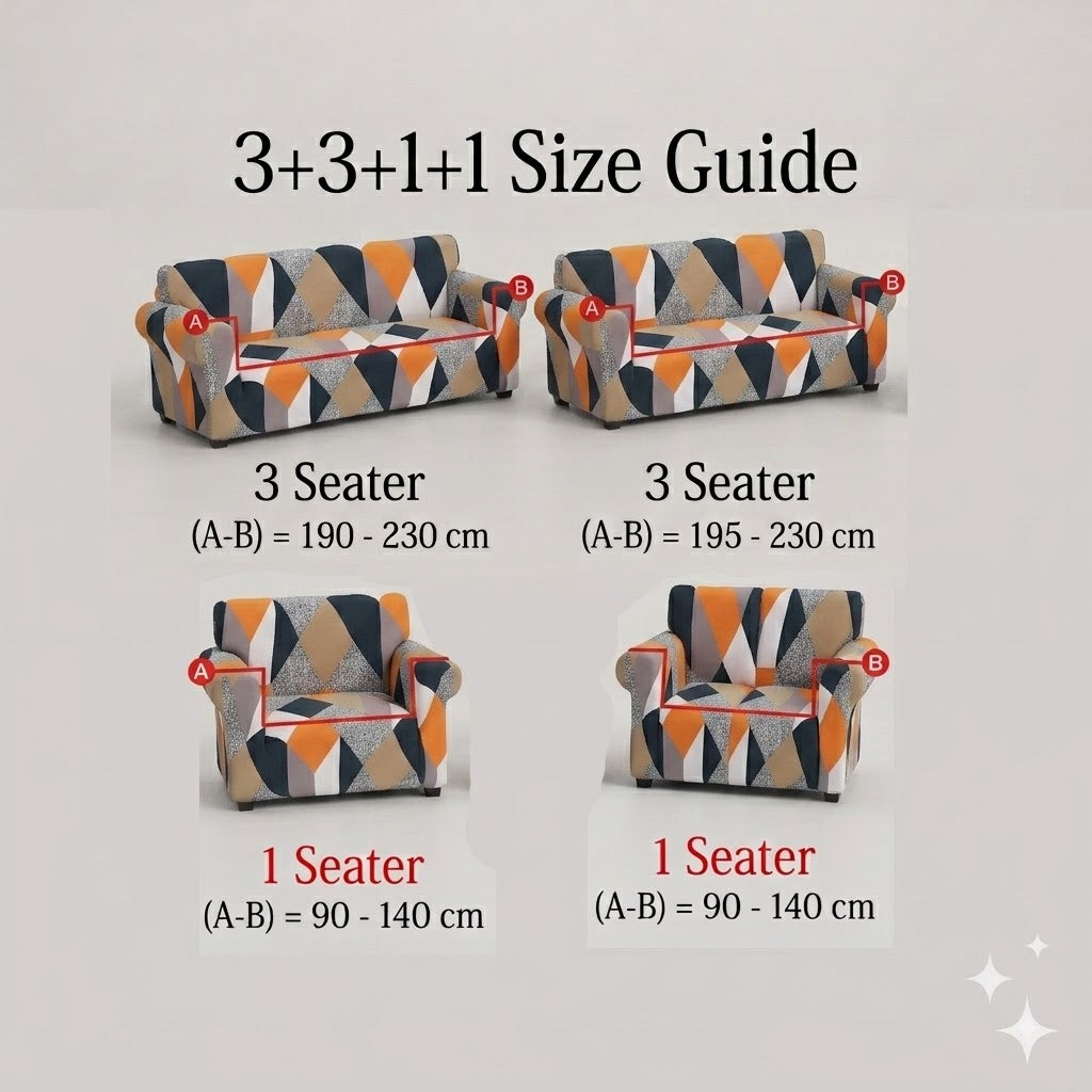 MellowCovers Prism Orange Strechable Sofa Cover