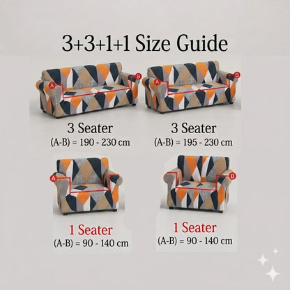 MellowCovers Prism Orange Strechable Sofa Cover