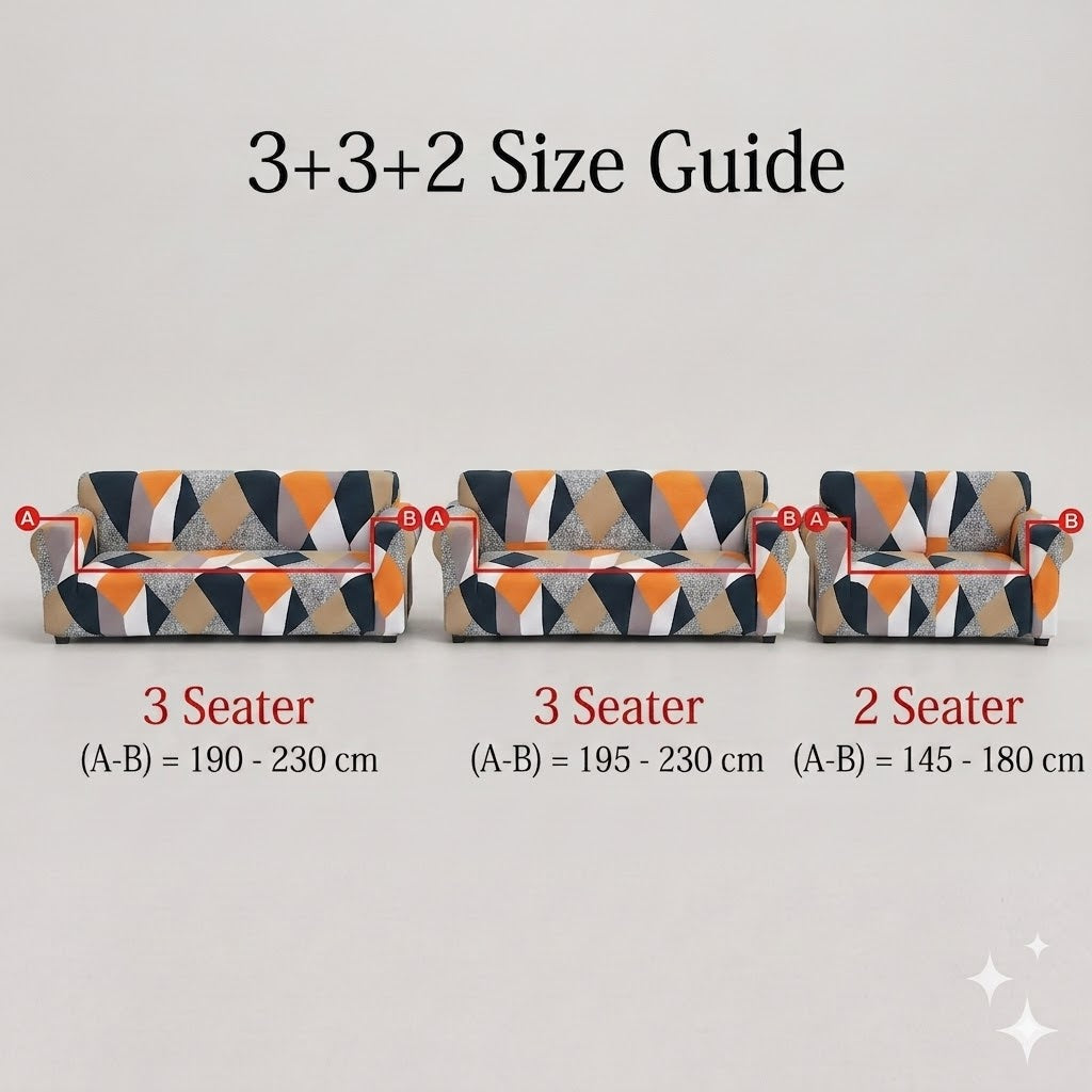 MellowCovers Prism Orange Strechable Sofa Cover