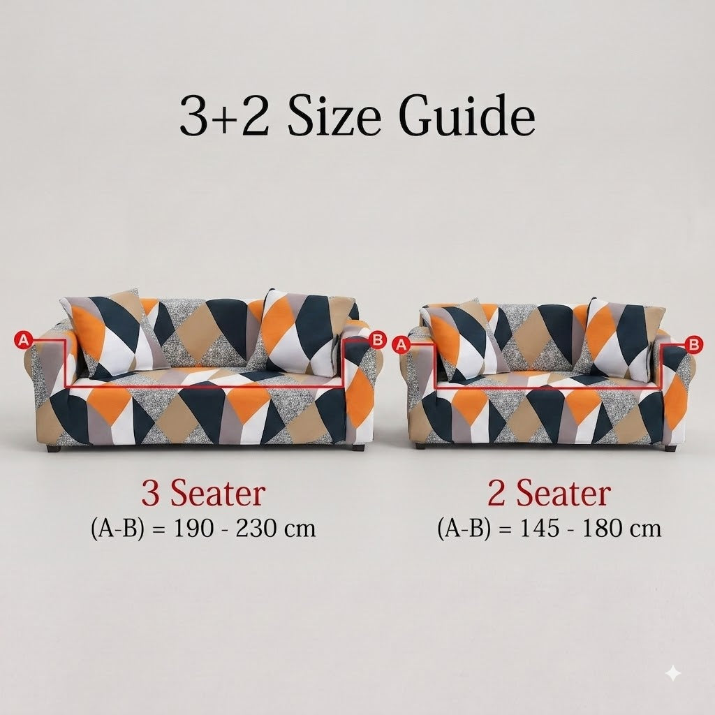 MellowCovers Prism Orange Strechable Sofa Cover