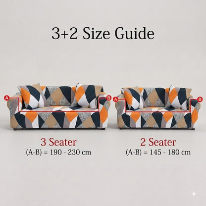 MellowCovers Prism Orange Strechable Sofa Cover