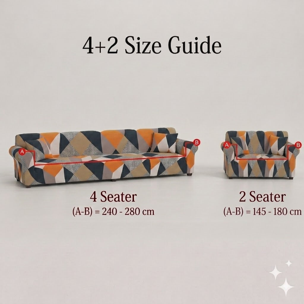 MellowCovers Prism Orange Strechable Sofa Cover