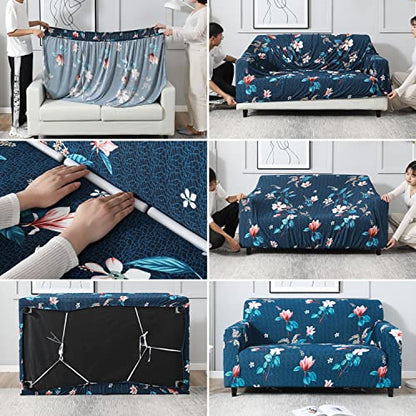 MellowCovers Lotus Blue Strechable Sofa Cover