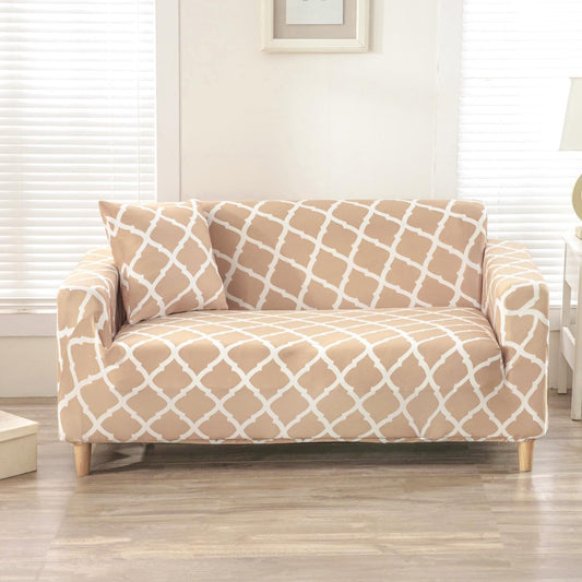 MellowCovers Diamond Beige Strechable Sofa Cover