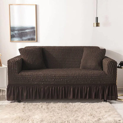 Turkish Bubble Frill Sofa Covers : Coffee