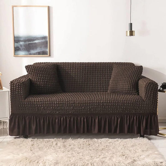 Turkish Bubble Frill Sofa Covers : Coffee