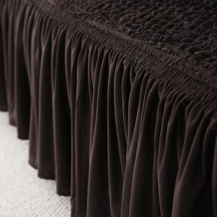 2025 Turkish Bubble Frill Sofa Covers : Black