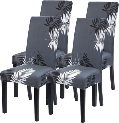 Charcoal Fern Printed Chair Cover