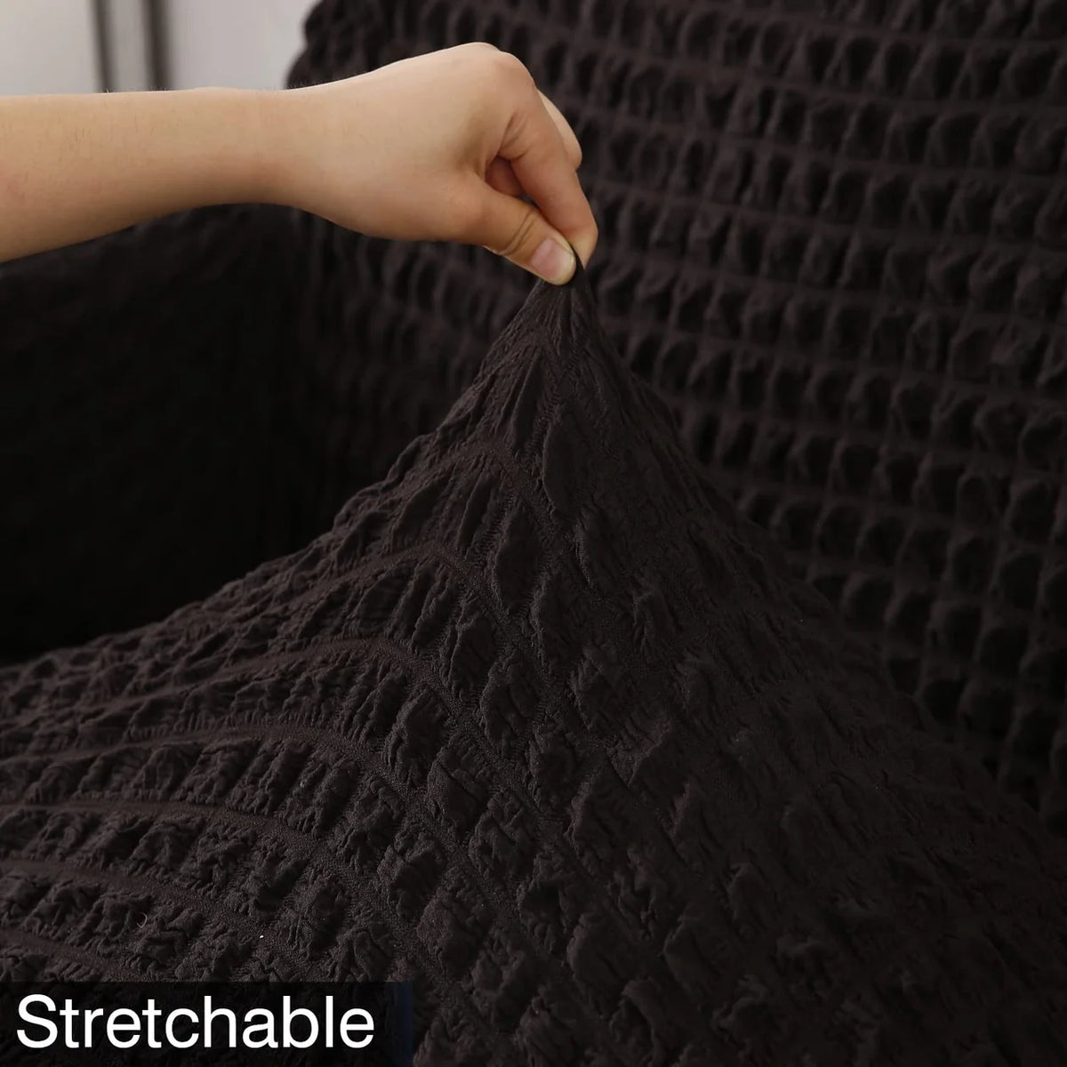 2025 Turkish Bubble Frill Sofa Covers : Black