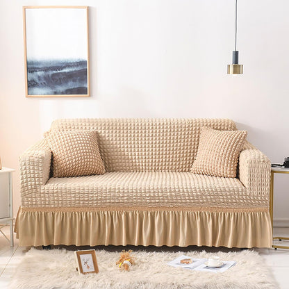 Turkish Bubble Frill Sofa Covers : Beige