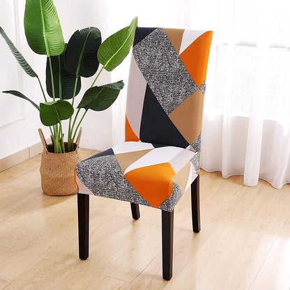 Prism Orange Printed Chair Cover