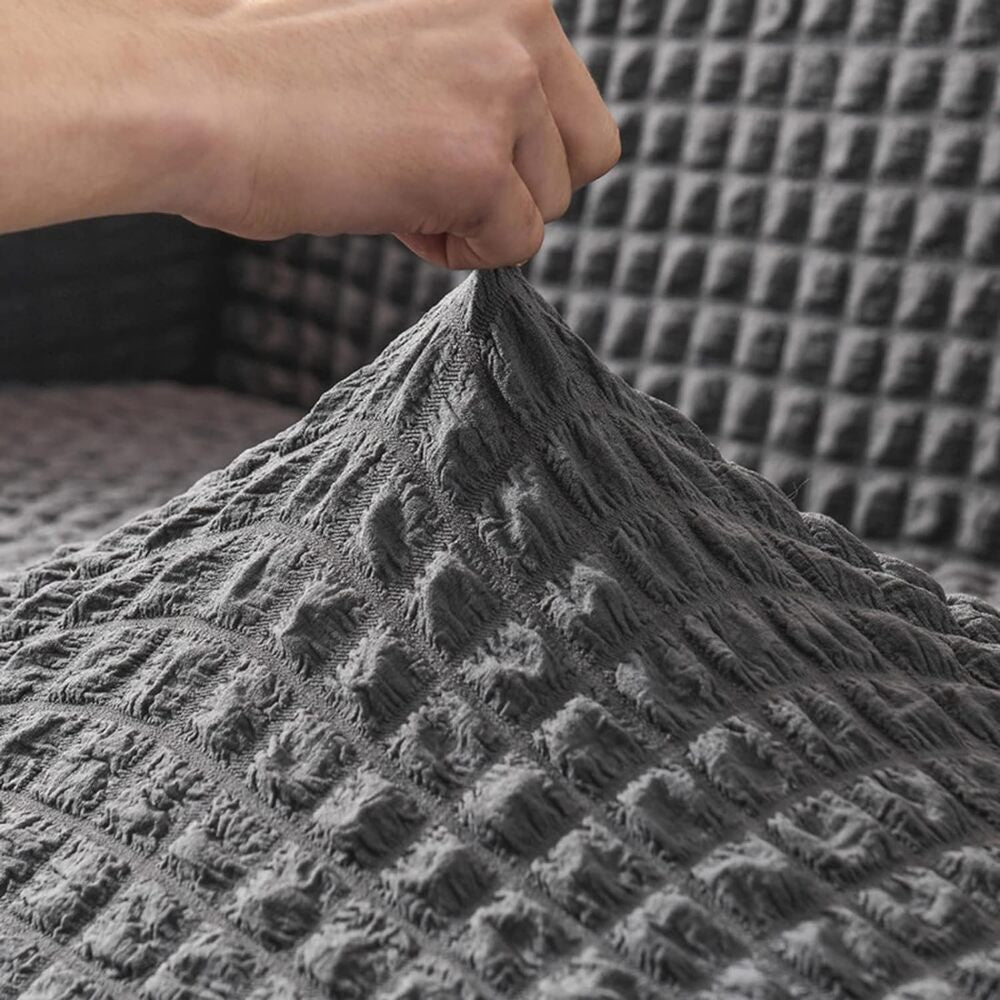 Turkish Bubble Frill Sofa Covers : Dark Grey