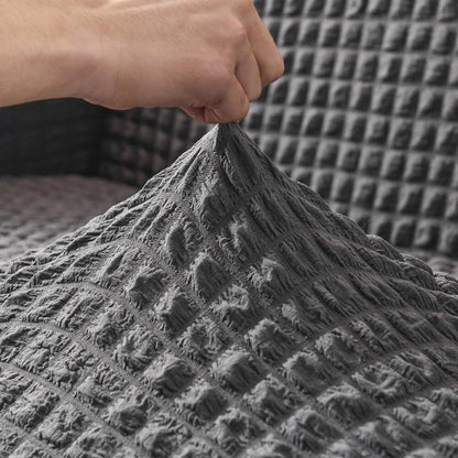 Turkish Bubble Frill Sofa Covers : Dark Grey