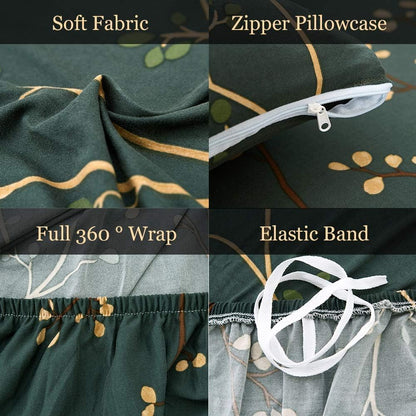 MellowCovers Green Floral Strechable Sofa Cover