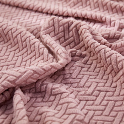 2025 Polar Fleece Sofa Cover : Pastel Pink