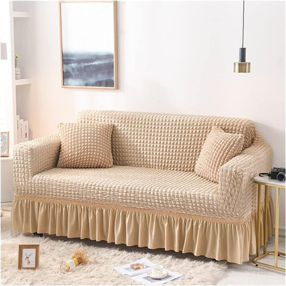 Turkish Bubble Frill Sofa Covers : Beige