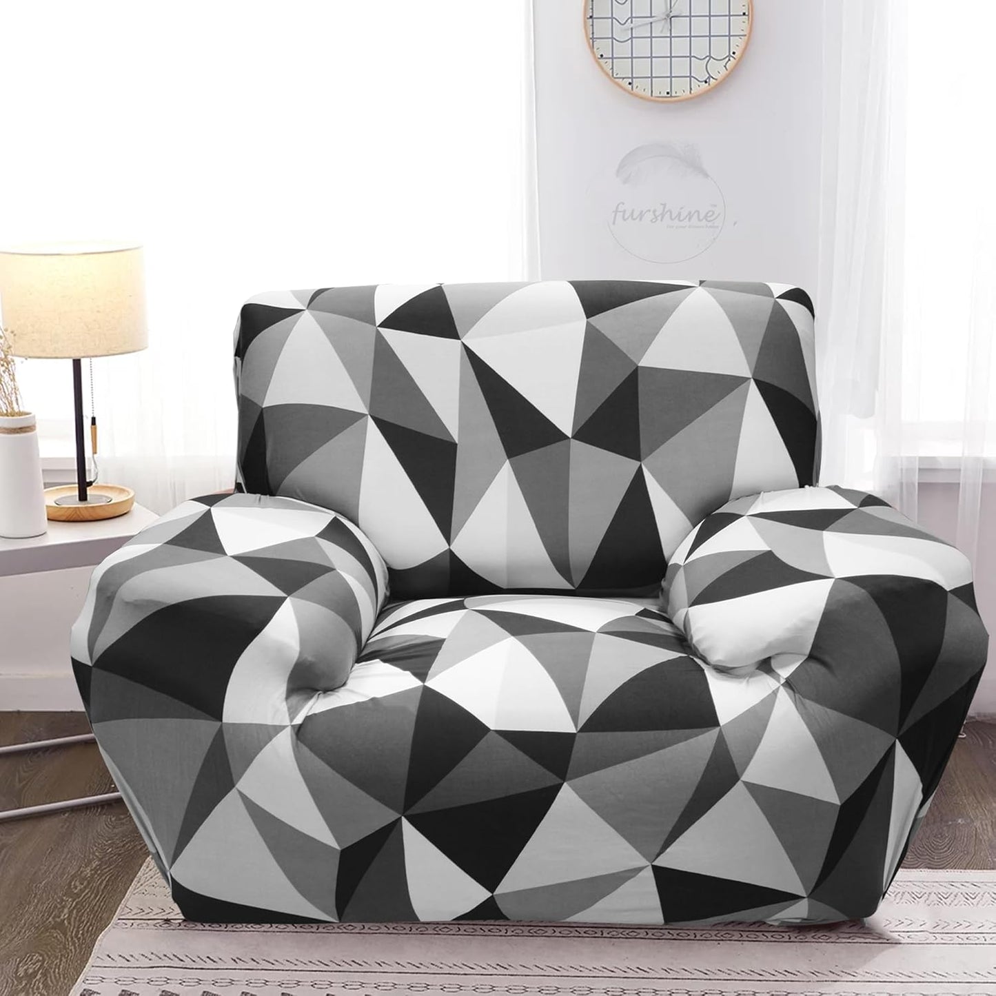 L shape MellowCovers Black Multi Strechable Sofa Cover