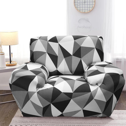 L shape MellowCovers Black Multi Strechable Sofa Cover