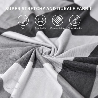 L shape MellowCovers Black Multi Strechable Sofa Cover