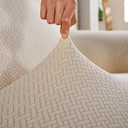2025 Polar Fleece Sofa Cover : Cream
