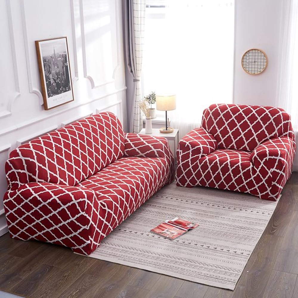 MellowCovers Red Diamond Strechable Sofa Cover