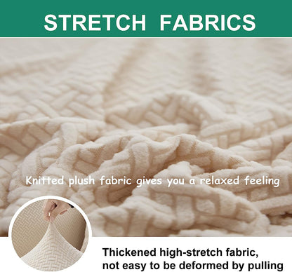 2025 Polar Fleece Sofa Cover : Cream