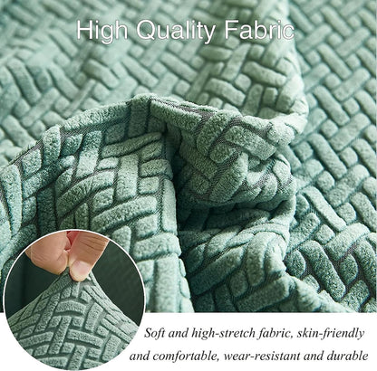 2025 L Shape Polar Fleece Sofa Cover : Pastel Green