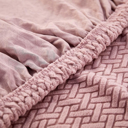 2025 Polar Fleece Sofa Cover : Pastel Pink