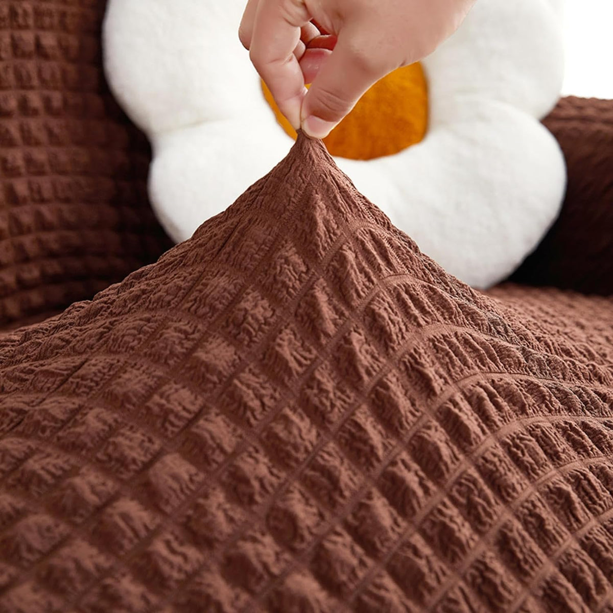 Turkish Bubble Frill Sofa Covers : Coffee