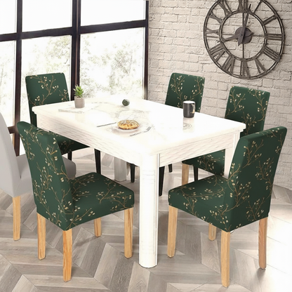Green Floral Printed Chair Cover