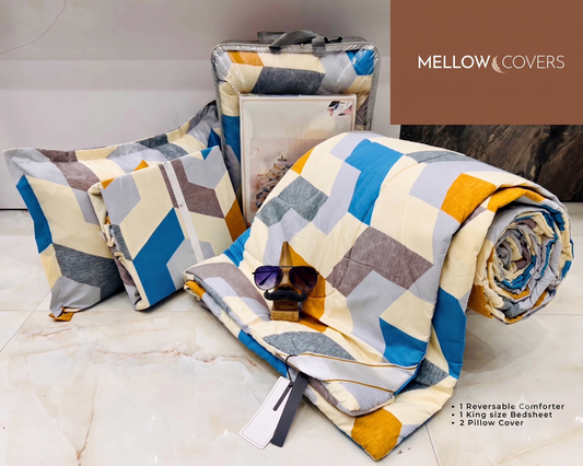 4-Piece Double Bed Comforter Set - Multicolor