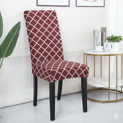 Red Diamond Printed Chair Cover