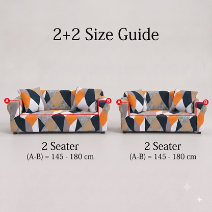 MellowCovers Prism Orange Strechable Sofa Cover