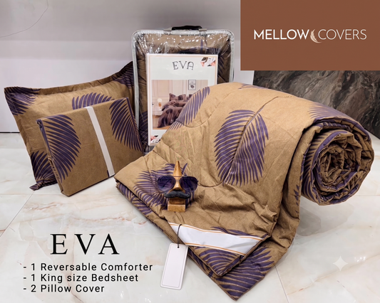 4-Piece Double Bed Comforter Set - Khaki