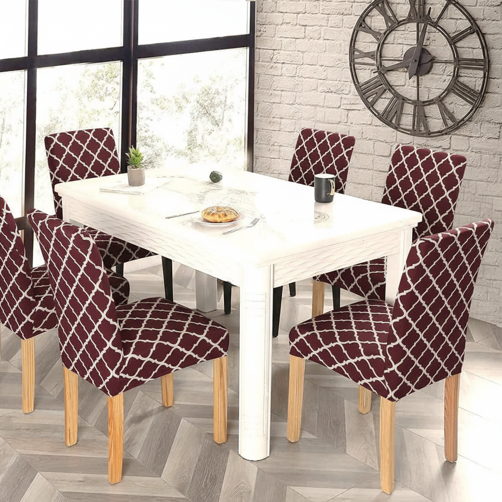 Red Diamond Printed Chair Cover