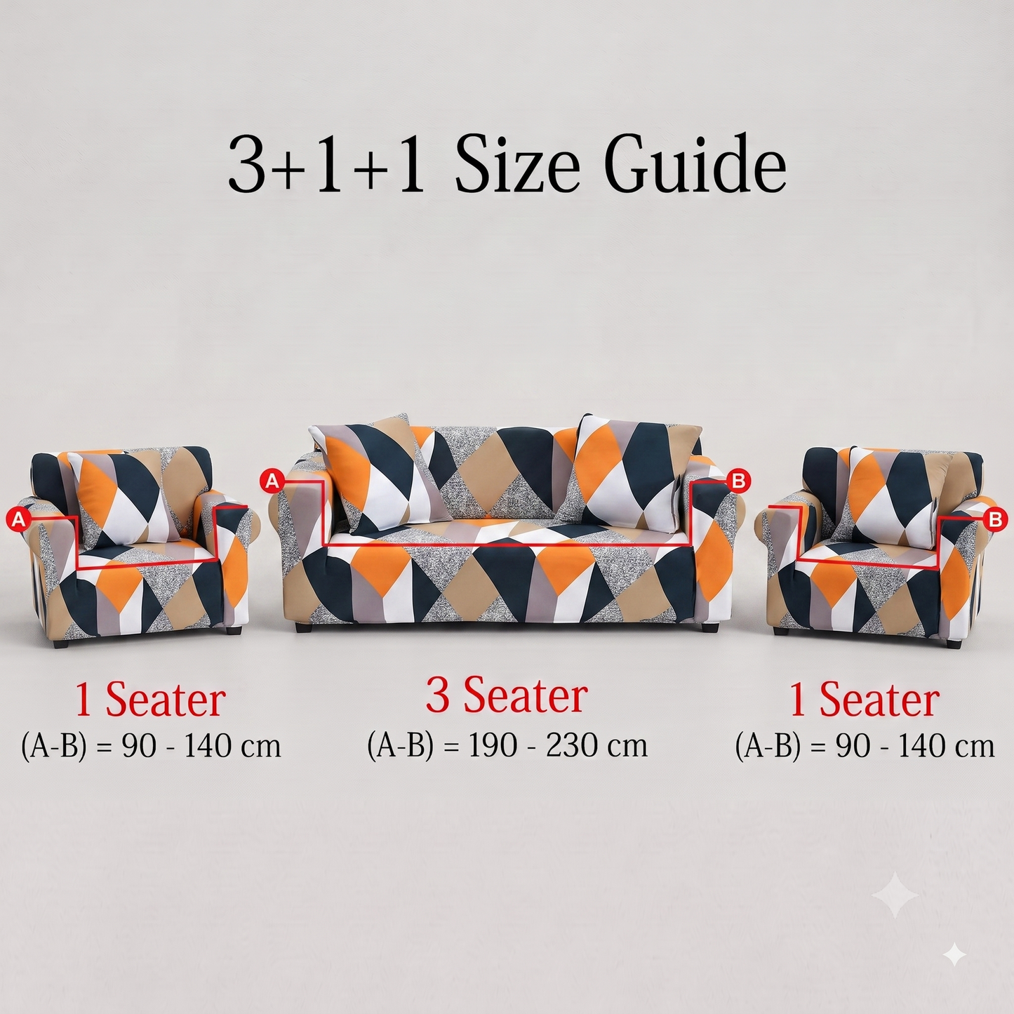 MellowCovers Prism Orange Strechable Sofa Cover