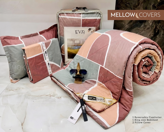 4-Piece Double Bed Comforter Set - Peach Pink