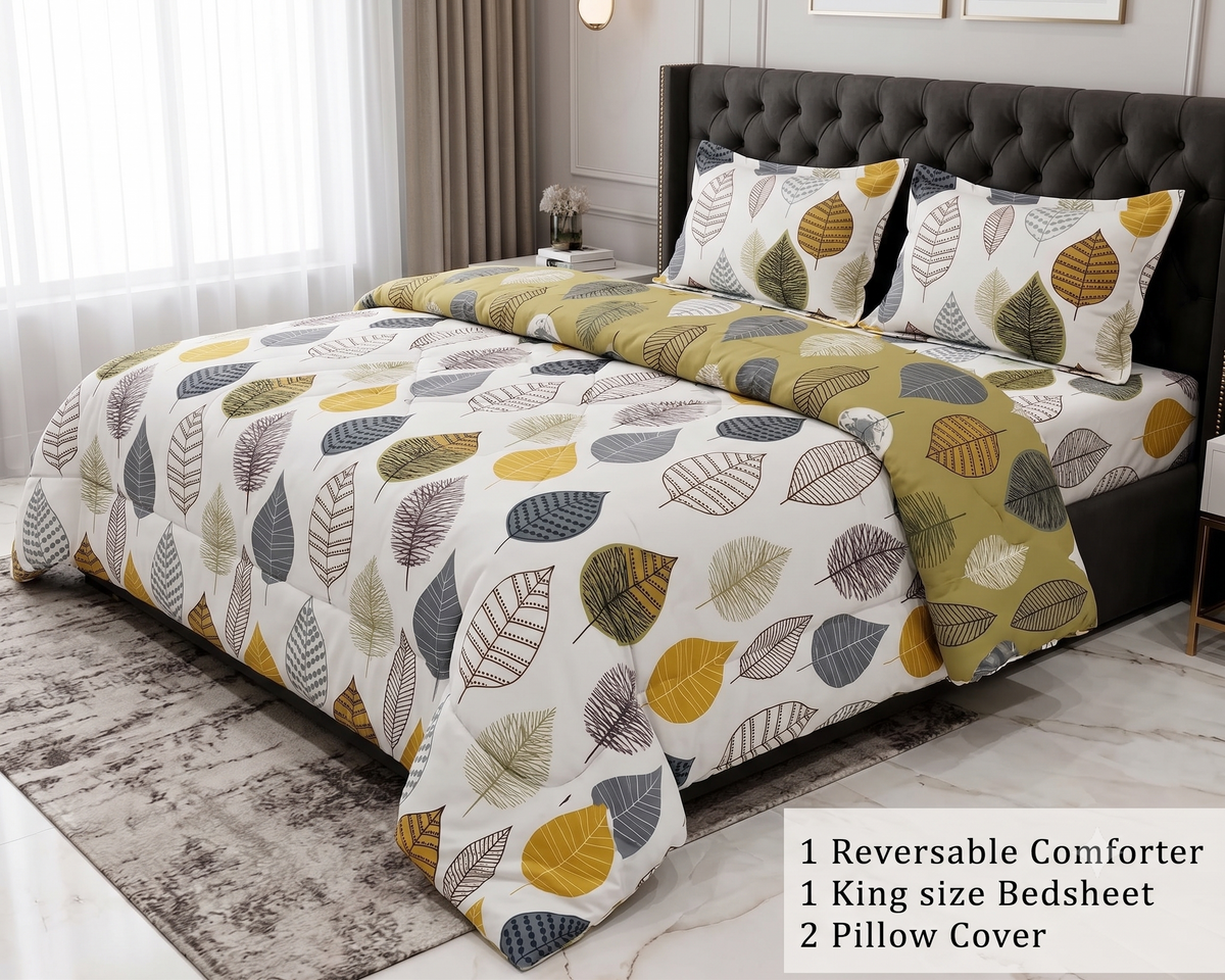 4-Piece Double Bed Comforter Set - White