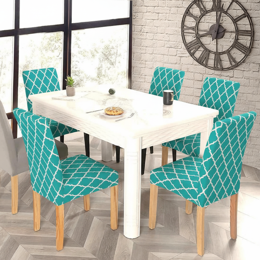 Blue Diamond Printed Chair Cover