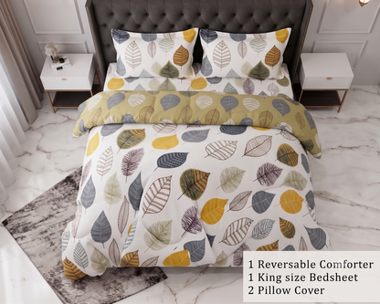 4-Piece Double Bed Comforter Set - White