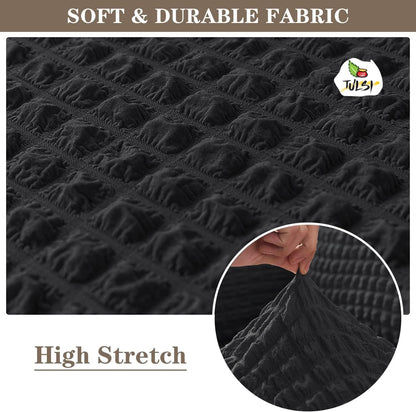 2025 Turkish Bubble Frill Sofa Covers : Black