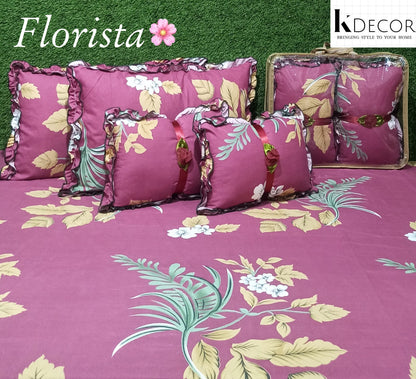 Floral 5-Piece Bedding Set - Pink