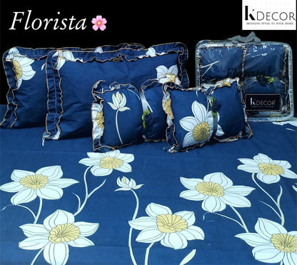 Floral 5-Piece Bedding Set - Blue